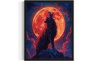 Evil Howling Wolf Halloween Photo Art Print Poster Wall Art Painting