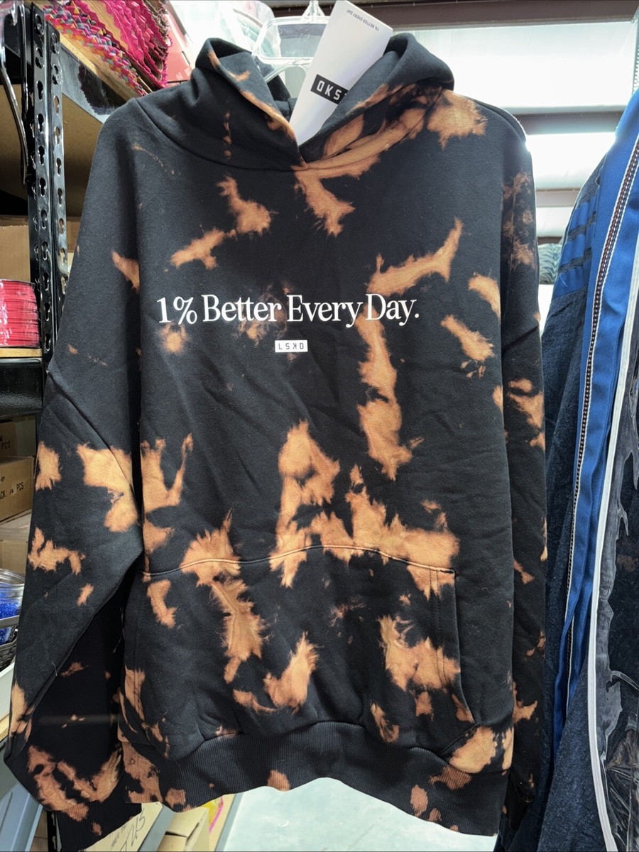 LSKD NWT 1% Better Every Day Tie-Dye Black Hoodie XL | eBay