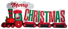 16 FT LONG MERRY CHRISTMAS TRAIN W/ SANTA DRIVING CHRISTMAS INFLATABLE DECOR