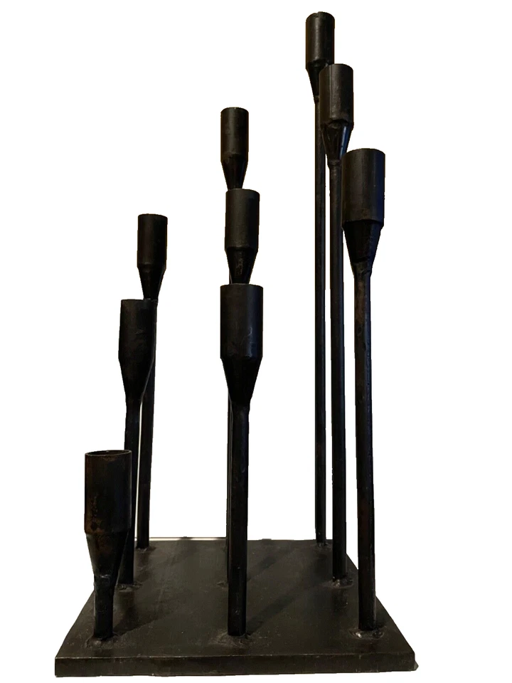 "Candelabro de piso estilo Harry Bertoia moderno de 9 varillas de mediados de siglo de 25""" Foto 4 de 4