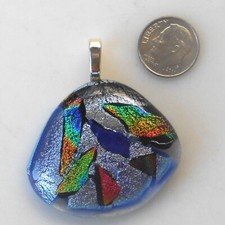 dichroic glass pendant fused hand made crafted
