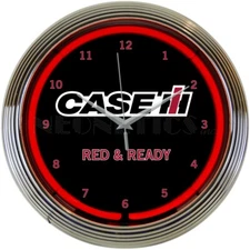 Neonetics 8CASEC Case IH Red And Ready Light 15 Inches Neon Clock