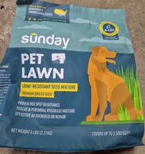 NEW 2025 Sunday Pet Lawn URINE Resistant Grass Seed Blend 5 Lbs Covers 2500sq.ft