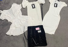 Joblot Pretty Little Thing Black Mini Skirt & 3 Dresses Size 4