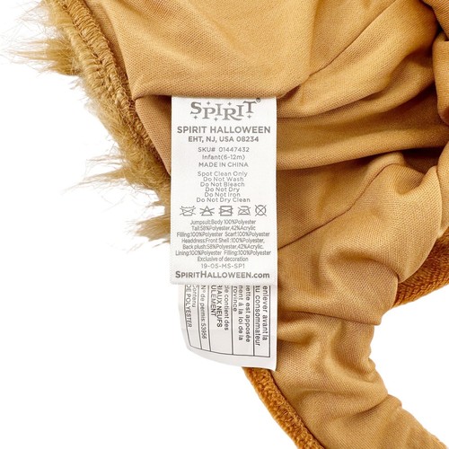 Spirit Halloween Costume Lion Cub 6-12 Months Infant Child Jungle Animal Plush c - Picture 12 of 13