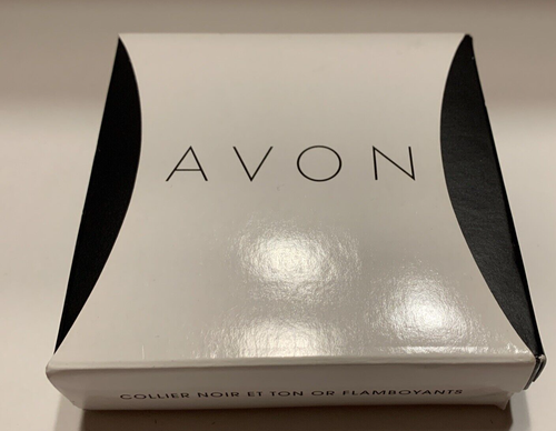 Avon Bold Black and Gold Tone Necklace NIB - Picture 13 of 15