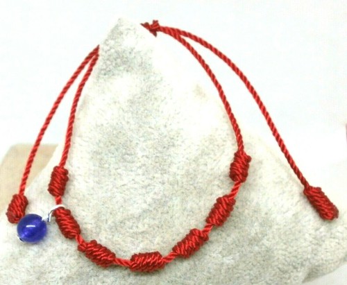 Bracelet rouge « 7 nœuds » avec compte éthyste - réglable | eBay