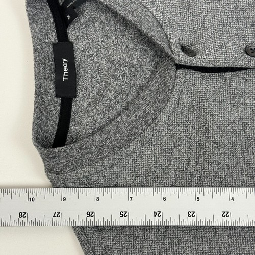 Theory Classic Henley Thermal Pullover Long Sleeve Shirt Gray Mens Medium M - Picture 10 of 10