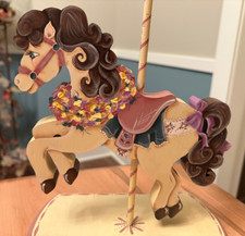 Vintage Wood Wooden Handpainted Handmade Carousel Horse Display Sculpture