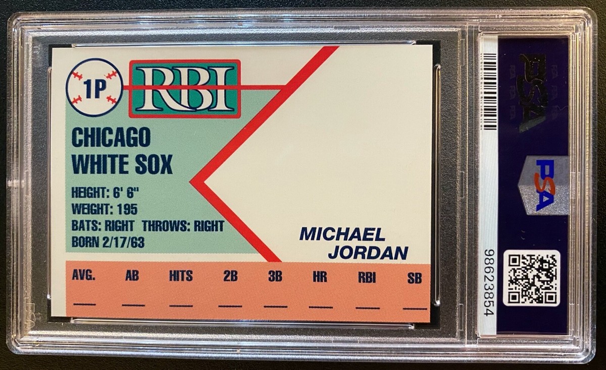 Michael Jordan　PROTOTYPE　BASEBALL INDEX 1991 RBI Magazine Michael Jordan Prototype Hand Cut PSA 10 Gem