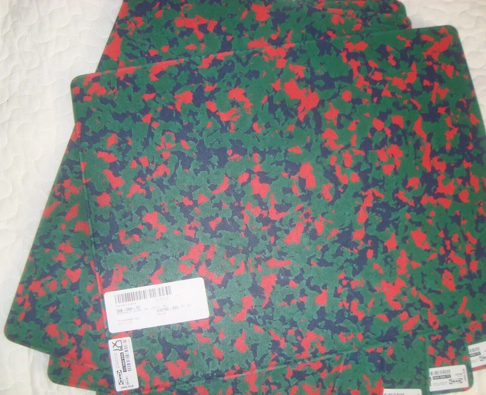 Conjunto de 6 Placemats IKEA SOMMARLIV Verde Vermelho 16 x 12" 504.509.72 Casa de Jantar NOVO - Imagem 4 de 4