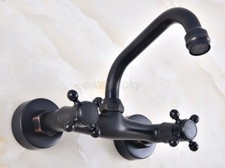 Oil Rubbed Bronze Wall Mounted Bathroom Kitchen Sink Faucets Swivel Spout wnf811