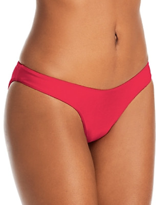 PQ Swim L38210 Womens Red Basic Ruched Bikini Bottoms Size Small