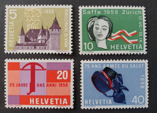 1958 SWITZERLAND SCHWEIZ SUISSE SET MIXED ISSUE VF MNH