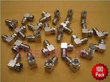 100x F type Right Angle Male Female Screw Coaxial TV Cable Connector Adapter Lot