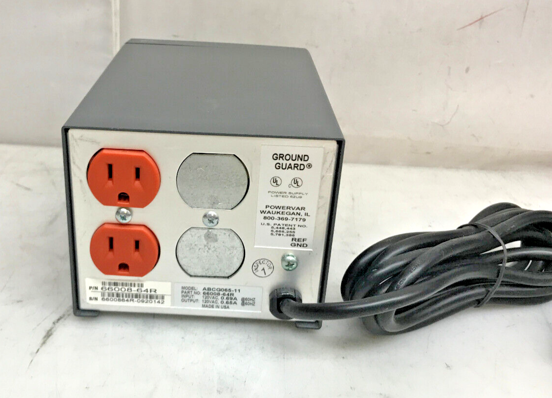 Powervar Abcg100-11w 66012-69r 2 Outlet Ground Guard Power Conditioner ...