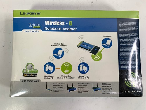 Linksys Wireless-G Notebook Adapter Model WPC54G 2.4 GHz WPA2 Security - Picture 3 of 5