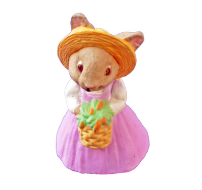 Hallmark MERRY MINIATURES Easter Vintage MOTHER BUNNY w Basket 1991 Figurine NEW