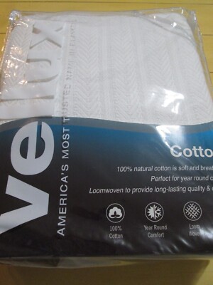 $85 Vellux Chevron 100% Cotton Year Round Blanket - King Size - White