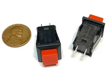 2 Pieces square RED push button switch Latching latch normally open N/O A36