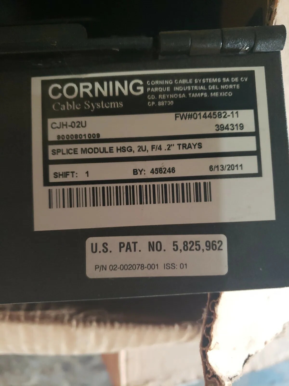 Corning LANscape Closet Splice Housing CJH02U (FOR CJP02U) STSI for
