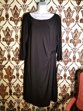 NWT CHAPS Black-3/4 Sleeves-Gathered Beaded Waist-PARTY/COCKTAIL Womens18W DRESS