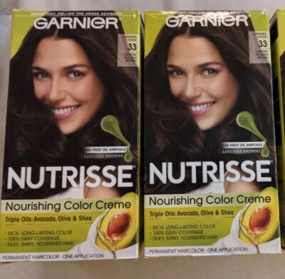 2 Pack: Garnier Nutrisse Nourishing Hair Color *#33 Darkest Golden Brown* (D7)