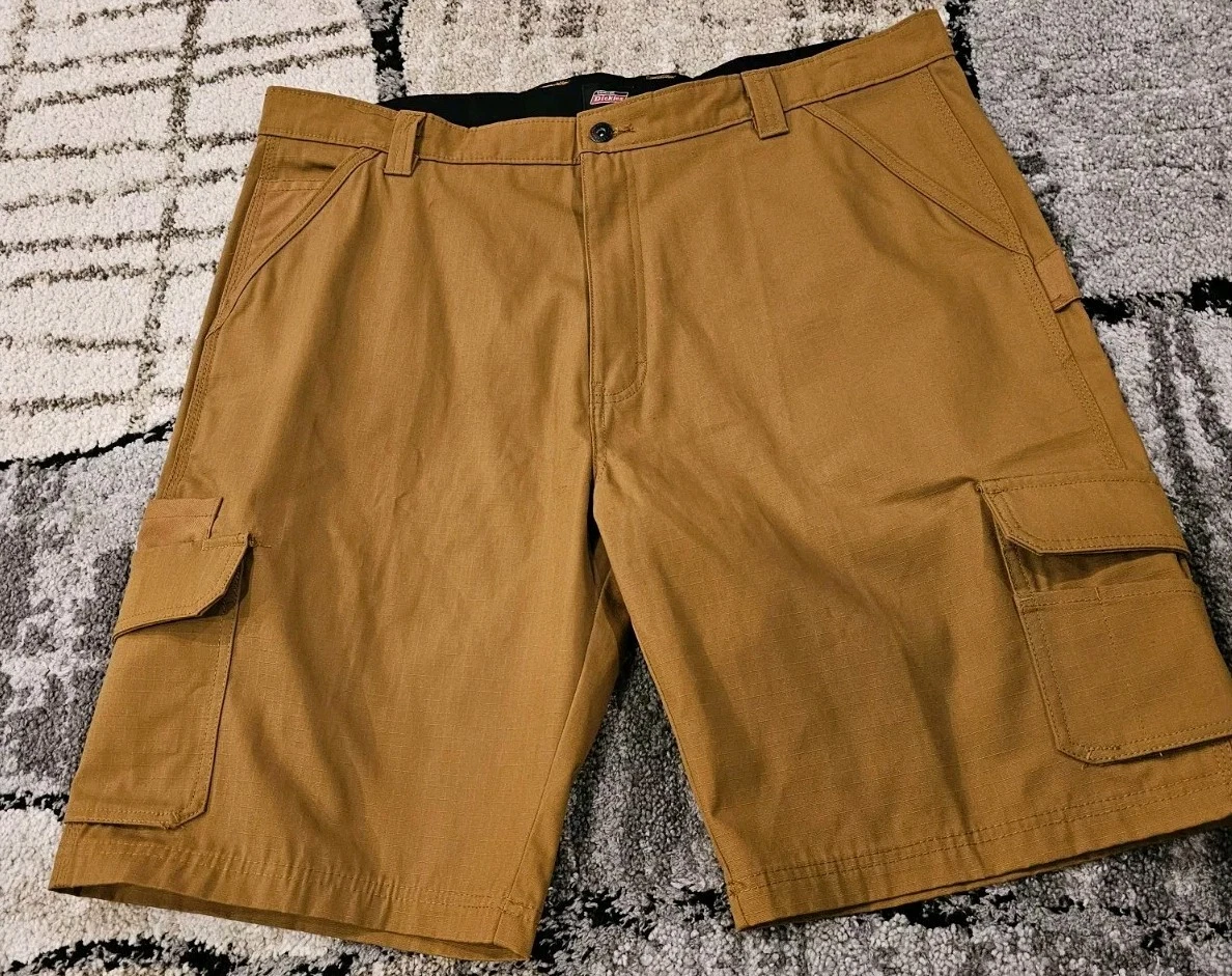 Mens DICKIES sz 40 Ripstop Ultimate Cargo Shorts Brown New W/o Tags (T10)