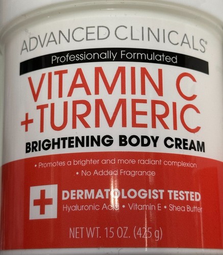 (2-Pack) ADVANCED CLINICALS ~ VITAMIN C + TURMERIC Brightening FACE BODY & CREAM - Picture 2 of 4
