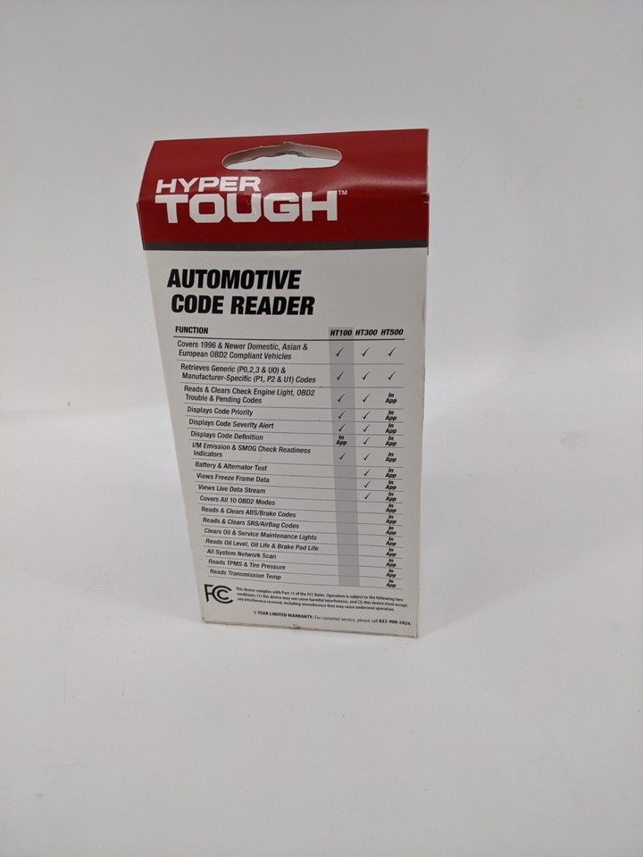 Hyper Tough HT100 Automotive Code Reader Bluetooth eBay