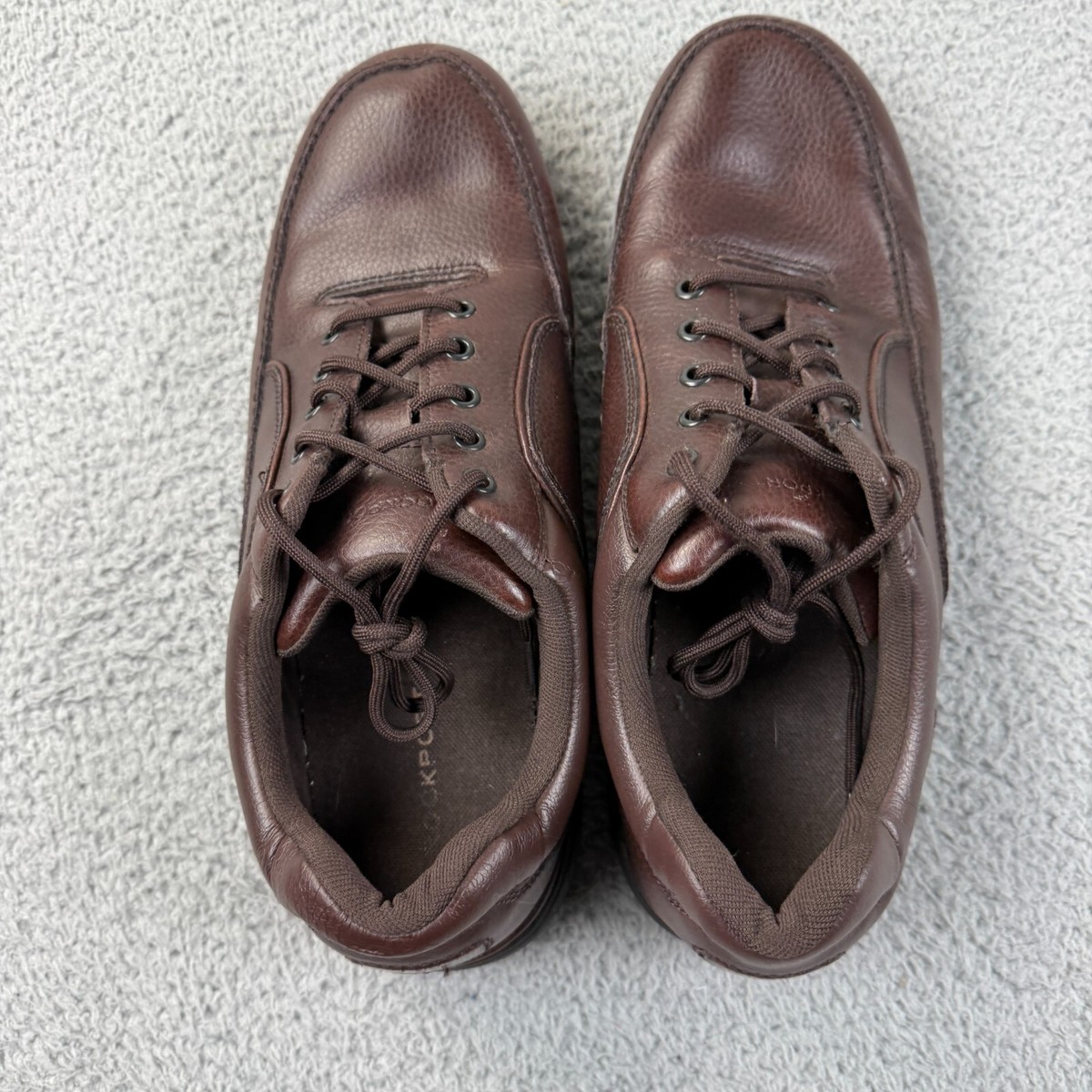 Rockport Eureka Shoes Mens 13 Leather Brown Lace Up Casual 