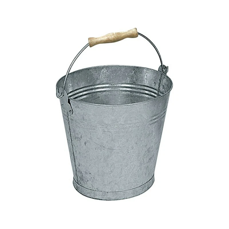 Secchio zincato per cenere viva da 10 Litri Misura Ø 20 x 29 cm per camino stufe