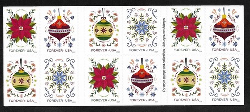 #5941-5944 Christmas 2024 Holiday Joy- (forever) Issue-MNH Booklet Pane of 20 - Picture 2 of 2