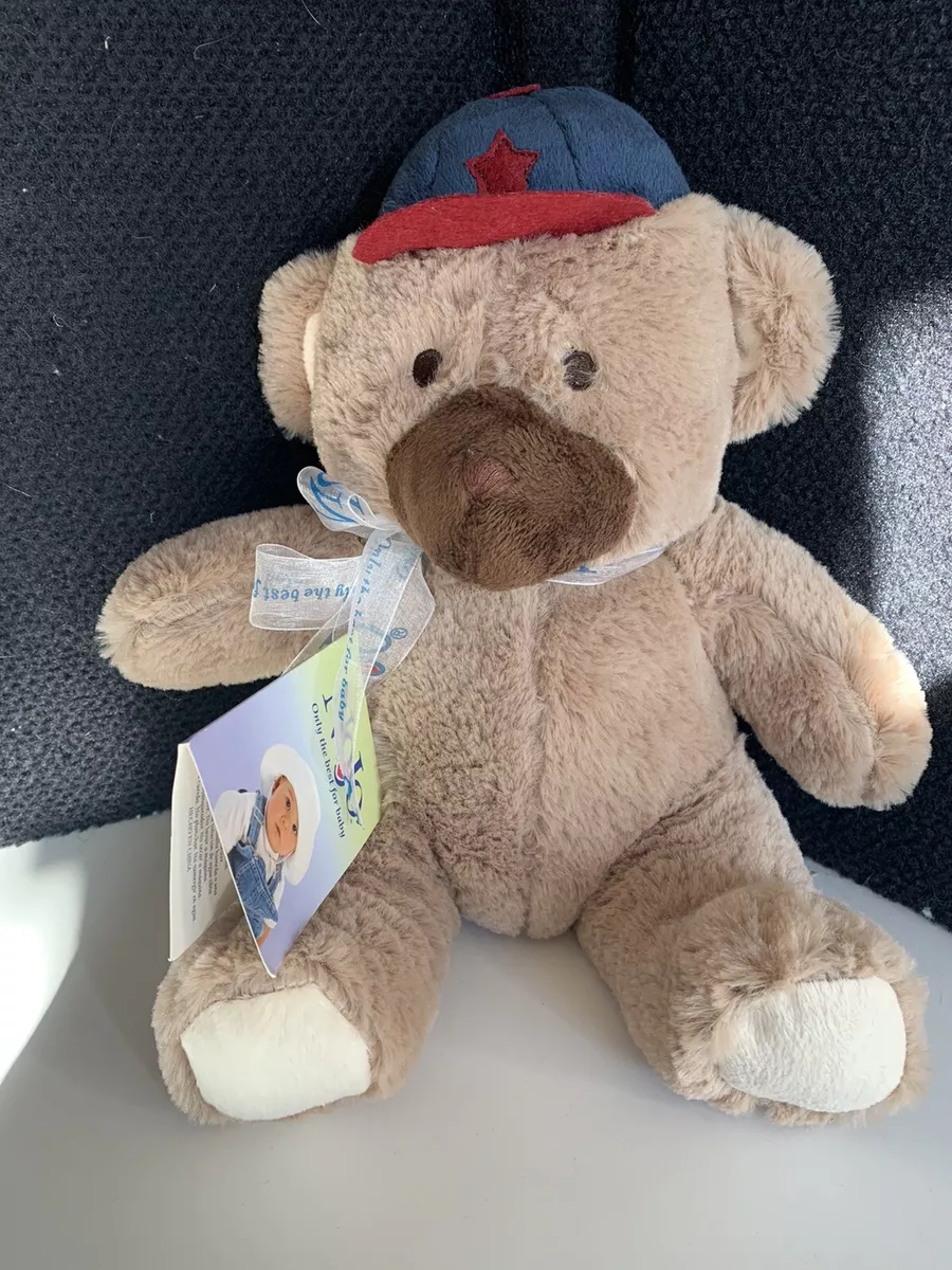Nojo Brown Tan Teddy Bear With Baseball Cap Plush Nursery