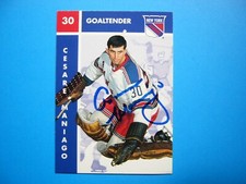 1995/96 PARKHURST 1966/67 MISSING LINK CARD #97 CESARE MANIAGO NM AUTO AUTOGRAPH