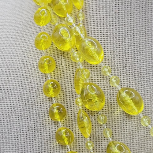 Four Bright Cheerful Citrine Bright Yellow Beaded Vintage Plastic Necklace Set - Picture 6 of 17