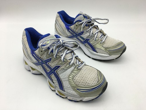 Asics Gel Nimbus 12 Women\u0026#039;s Size 7 Running Shoes Silver Blue White  (T096N) | eBay