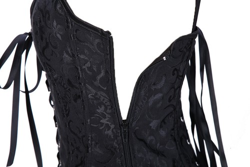 Women sexy Boned Lace Up Satin Overbust Waist Training Corset Bustier Basuqes US - 第 18/42 張圖片