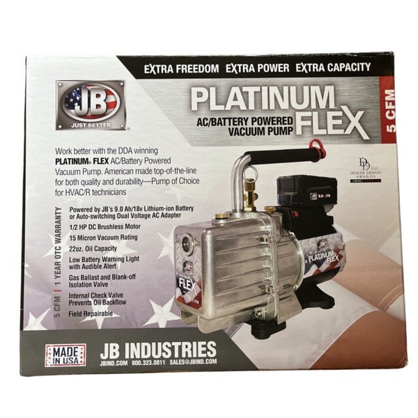 JB Industries Platinum Flex 5 cfm Battery Powered Vacuum Pump (DV142FLEX) for sale online eBay