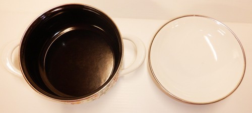 MINTON HADDON HALL Enameled Covered Saucepan 1.5 Qt Metal PRINZ Germany - Picture 3 of 4