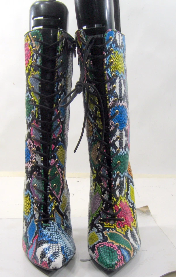 Liliana multicolored 4" High Heel POINTY TOE Sexy mid calf Boots WOMEN Size 7.5 - Image 2 of 4