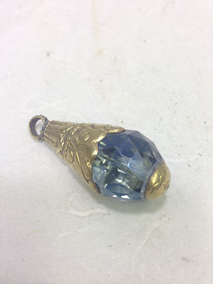Pendant Tibetan Aurorea Borealis Crystal Brass Teardrop Pendant