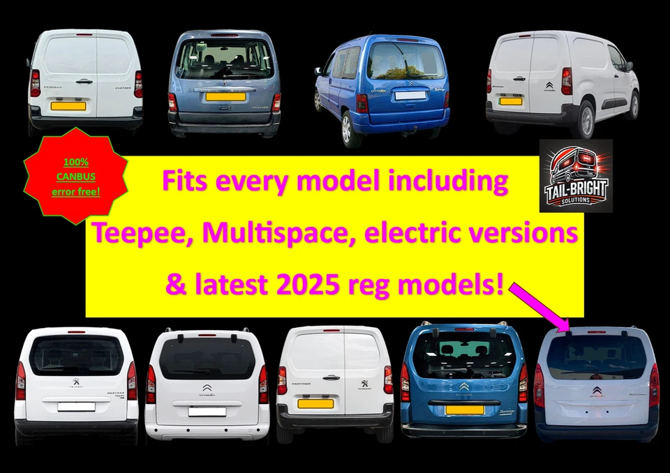 Peugeot Partner Citroen Berlingo Rear LED Upgrade Kit! (x8 LED Bulbs) 1996-2025 - Image 2 of 4