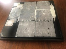 Azulejo geométrico danés moderno de mediados de siglo cromado negro firmado por Dinamarca