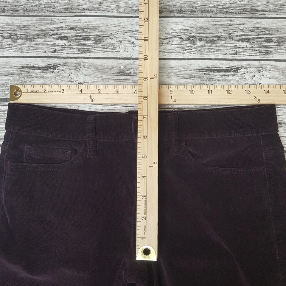 Calça jeans feminina Calvin Klein tamanho 2 veludo reto borgonha escura casual - Imagem 3 de 4