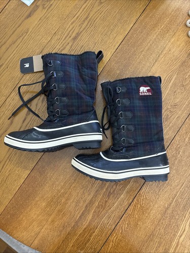 Sorel Tivoli Plaid Waterproof Lined Winter Snow Boots Womens Size 10 1625-010 - Picture 2 of 24