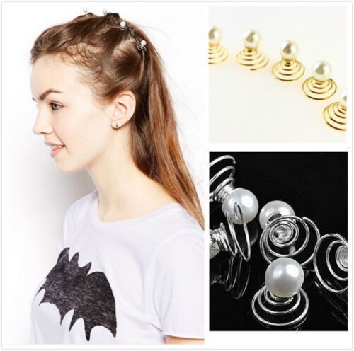 Pin para el cabello Moeni en espiral de perlas de oro y plata 10 piezas - Imagen 1 de 3