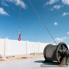 Wire Rope with Swivel Hook,0.5"x75ft Wire Rope with Self Locking Hook, Wire Rope