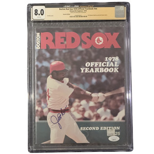 JIM RICE AUTOGRAPHED 1978 RED SOX OFFICIAL YEARBOOK - CGC/JSA