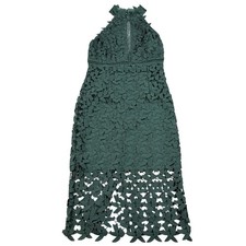 Bardot Latoya Womens XS Green Lace Midi Dress High Neck Cocktail Party